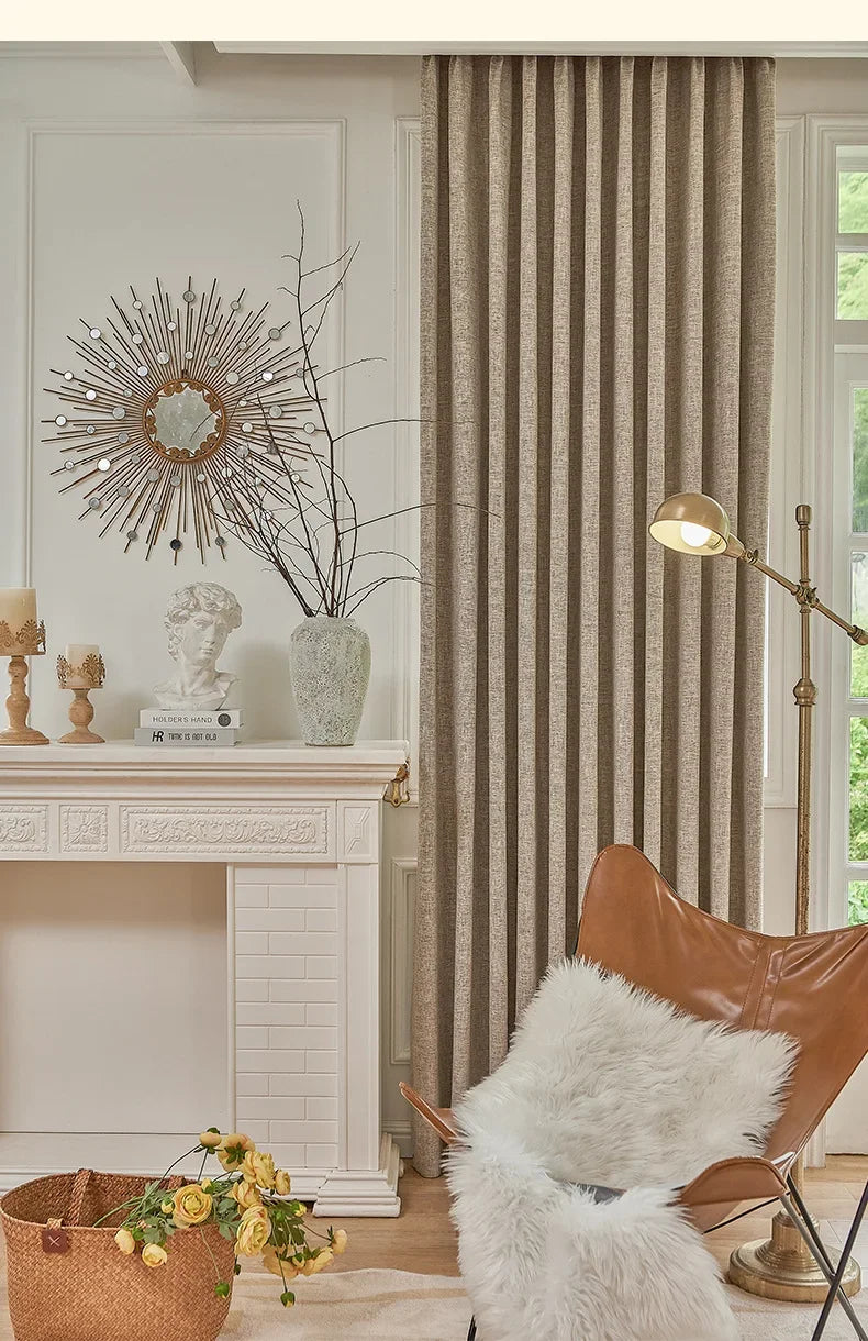 100% Blackout Japanese Modern Simple Curtains for Bedroom Living Dining Room Soundproof Textured Bamboo Window Decor Customized