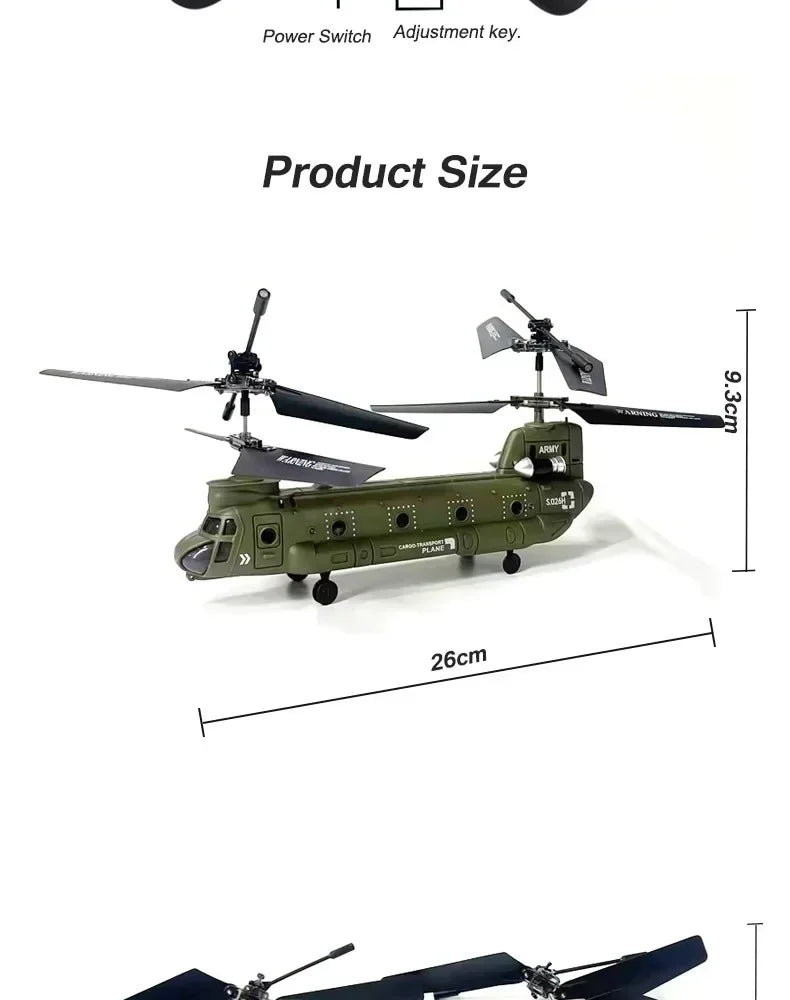 2024 2.4G Hz Syma Remote Control Helicopter S026h Military Transport Rc Armed Aircraft Chinook Model Children Toys Birthday Gift