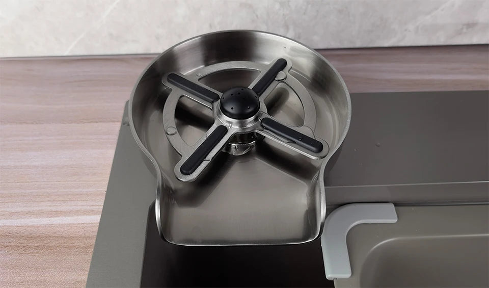 VGX Automatic Cup Washer Rinser Glass Cup Washer Bar Beer Milk Tea Cup Cleaner Faucet Stainless Steel 304 Kitchen Accessories