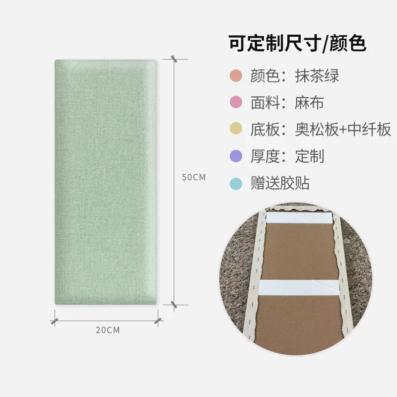 Têtes de lit de chambre à coucher, sac souple en lin, hôtel, club-house, fond mural, sac souple, coussin Tatami, meubles de maison auto-adhésifs