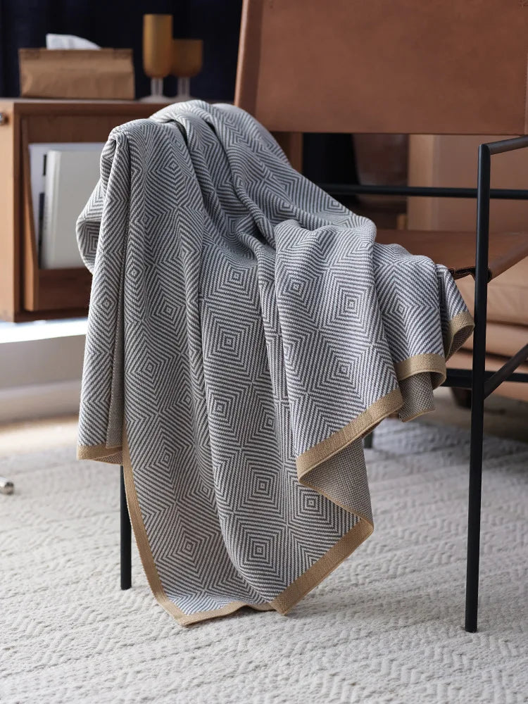 Nordic Ins Style Knitted Blanket Casual Sofa Cover Blanket Plane Office Nap Camping Leisure Soft Shawl Blanket Small Bed Cover