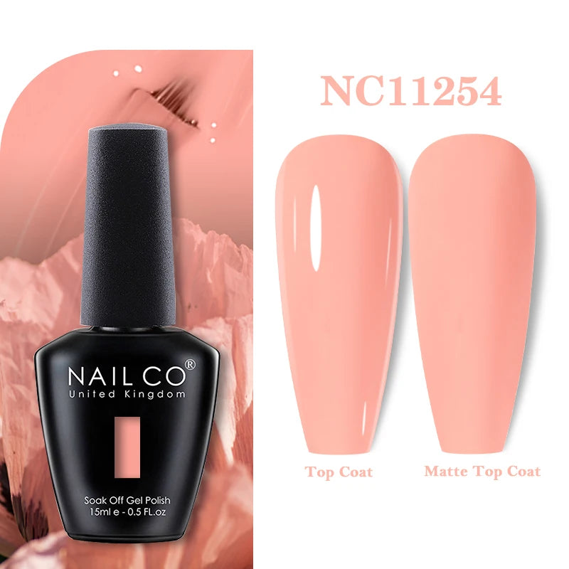 NAILCO Vernis Semi Permanent UV Gel Nail Polish Black White Color Nails Art Manicure TOP BASE Varnish Hybrid Nail Professionals