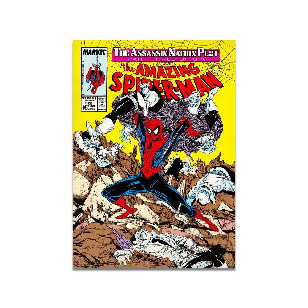 Marvel Vintage Comics Amazing Classic Spiderman Print Wall Art  Amgazine Poster Canvas Paintings Home Decor Pictures Best Gift