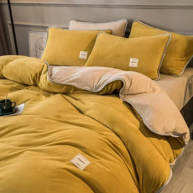 Winter New Coral Velvet Warm Quilt  Cover Soft Plush Quilt Cover Flannel Duvet Cover Bedding Home housse de couette 이불커버