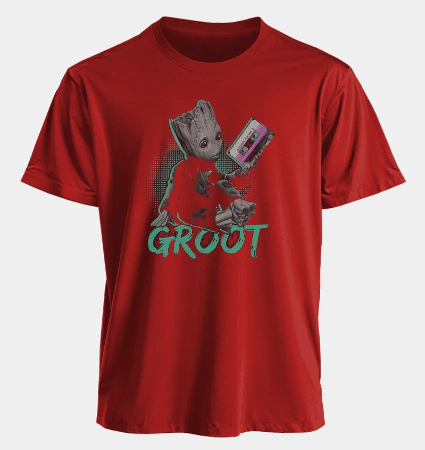 Marvel Men's and Women's T-shirts Groot Summer American Spring and Autumn New Classic Oversized Sporty Style Short-sleeved