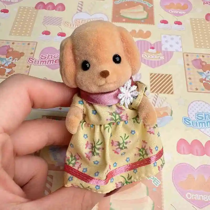 Original Japanese Sylvanian Families New Home Toy Chaisan Flocking Mini Cute Ornament In Stock Doll Toys Kids Gifts