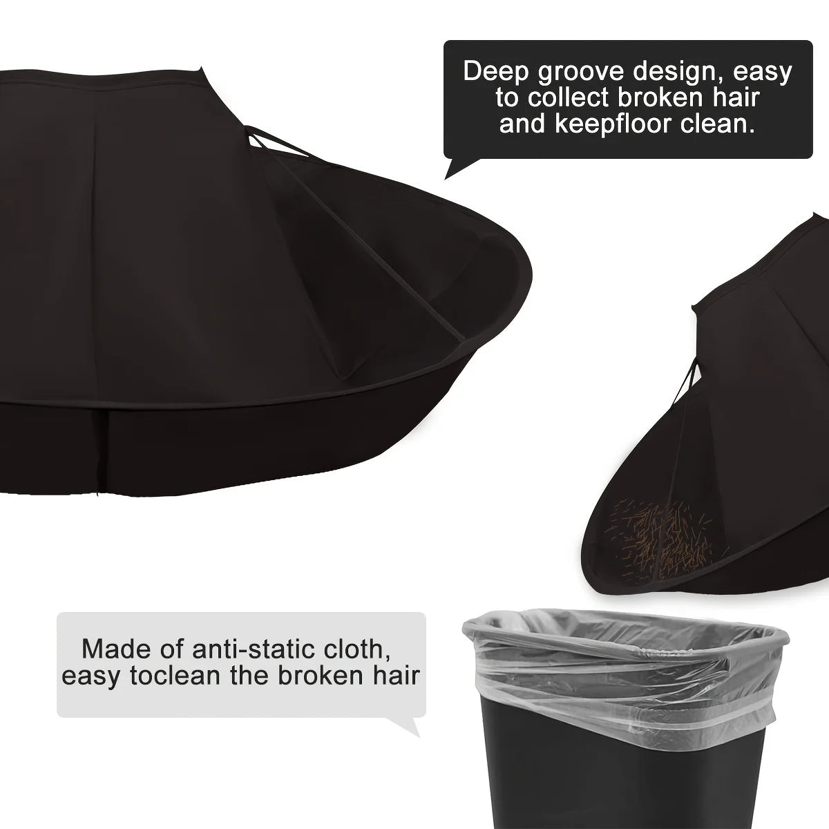 Cape de coiffeur avec peigne - Tablier de barbier pliable