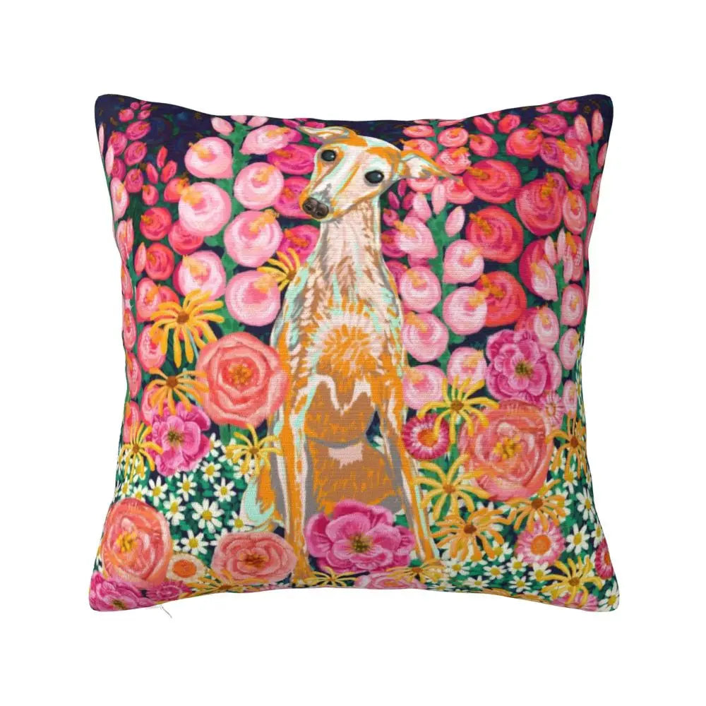 Custom Cute Whippet Greyhound Pillow Case Decor Home Hound Dog Luxury Cushion Cover Car Pillowcase