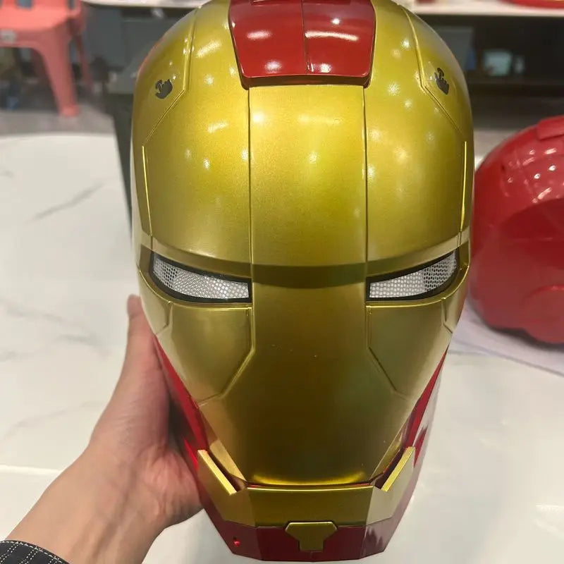 Marvel Comics Iron Man Helmet Electric Wearable Mask 1:1 Automatic Opening And Closing Model Characters Adult Toys Birthday Gift