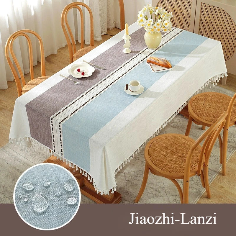 Cotton Blend Waterproof Tablecloth  Anti-oil Table Cover, Party Family Dinner Tablecloth for Kitchen Restaurant Wedding