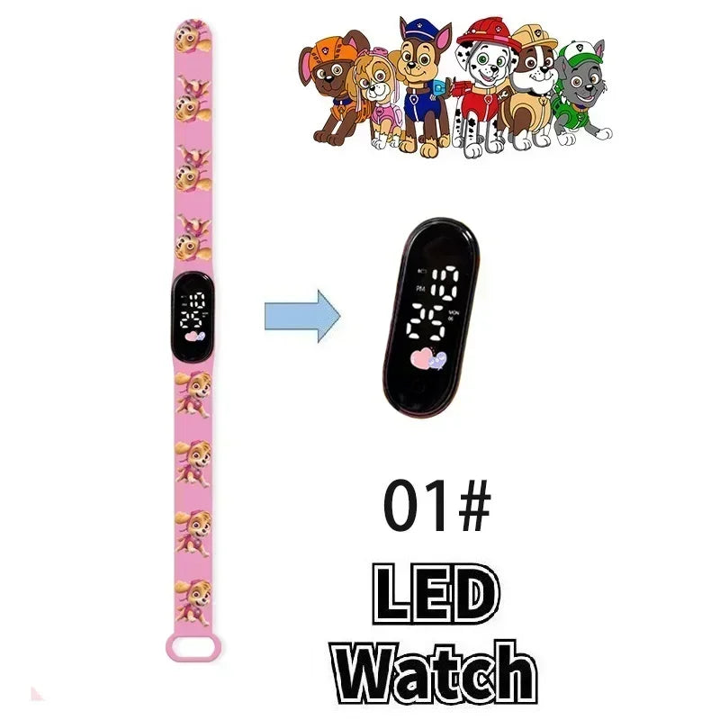 PAW PATROL Pokemon Anime Kawaii Pika Chuka Ibrabra Jingle Cat Pass Digital Waterproof LED boy girl Watch Kids Birthday Gift Toys