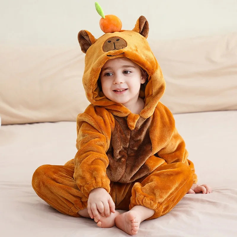 Winter Baby Rompers Baby Pijamas Halloween Ghost Bat Shark Deer Animal Cartoon Hooded Jumpsuits Cosplay Costume Boys Girl Pajama