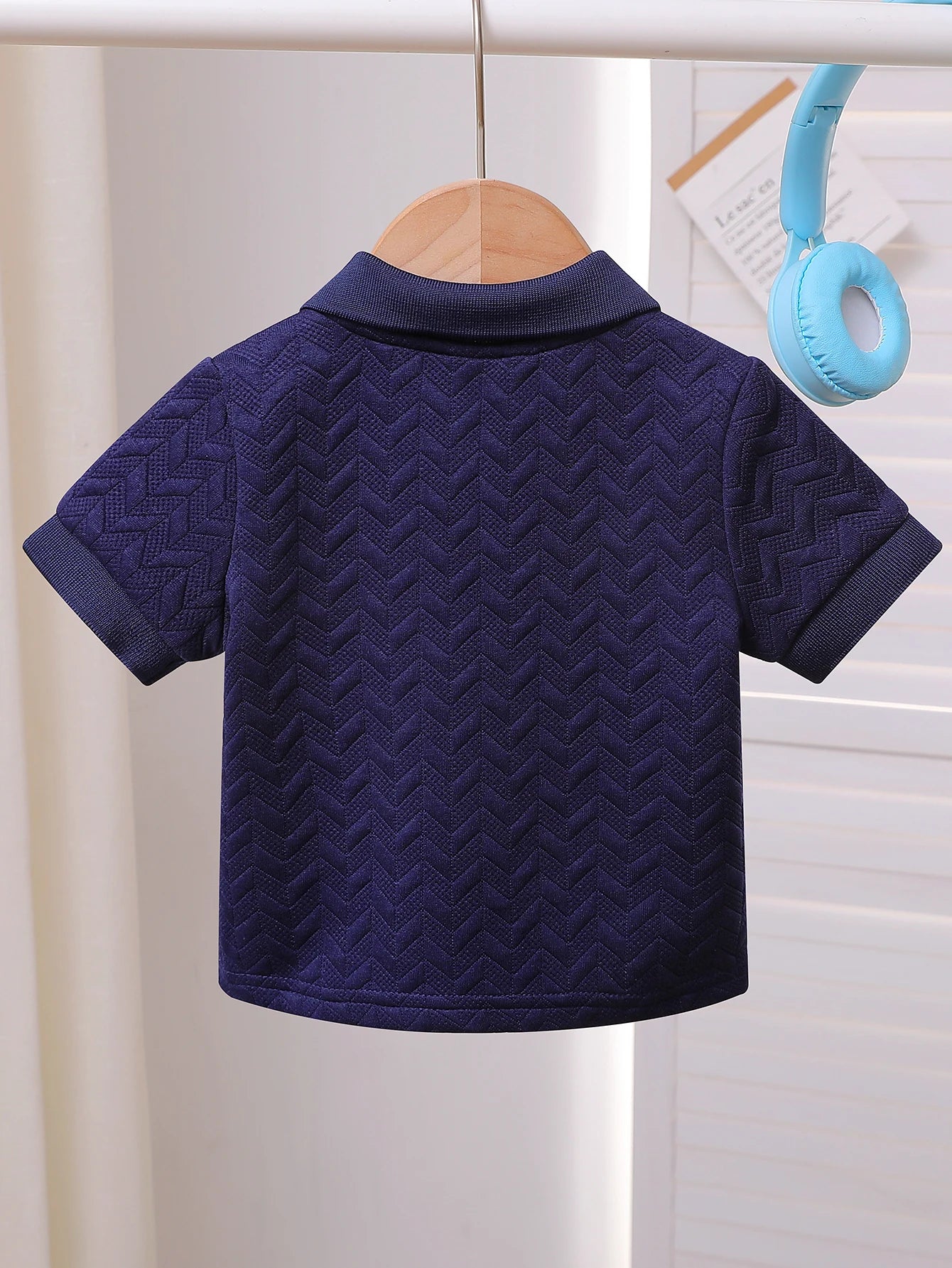 2025 New Summer Kids’ Unisex Set with Cool and Stylish Polo-Collar Knitted Short-Sleeved Top