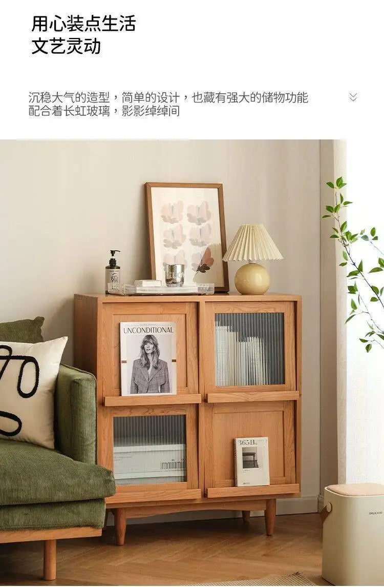 Buffet de Style japonais, armoire de rangement en bois massif, vitrine nordique pour salon, petit canapé