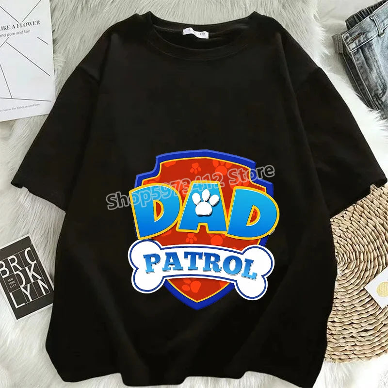 Paw Patrol T Shirts Mom Dad Cotton Tee Summer Short Sleeve Men Women Family Matching Clothes PAPA MAMA Birthday Party Funny Gift