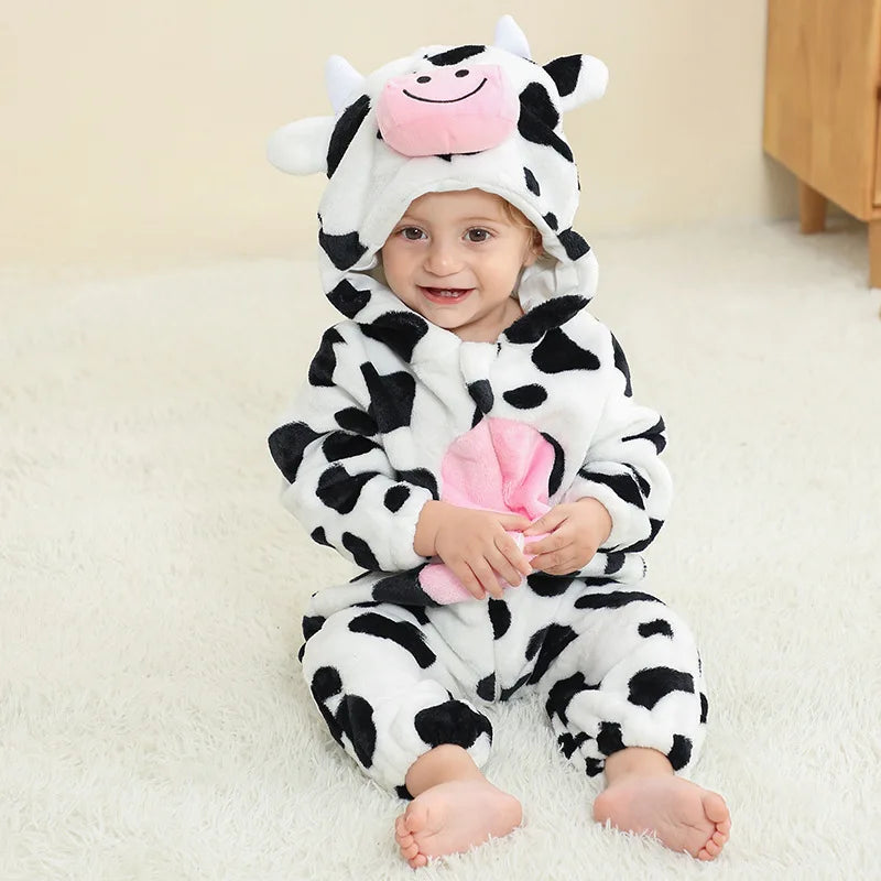 Winter Baby Rompers Baby Pijamas Halloween Ghost Bat Shark Deer Animal Cartoon Hooded Jumpsuits Cosplay Costume Boys Girl Pajama