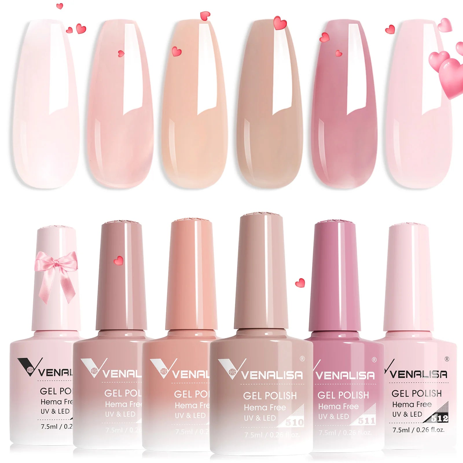 6pcs/kit VENALISA Collection de couleurs de Noël Ongles d’hiver