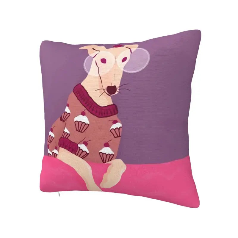 Custom Cute Whippet Greyhound Pillow Case Decor Home Hound Dog Luxury Cushion Cover Car Pillowcase