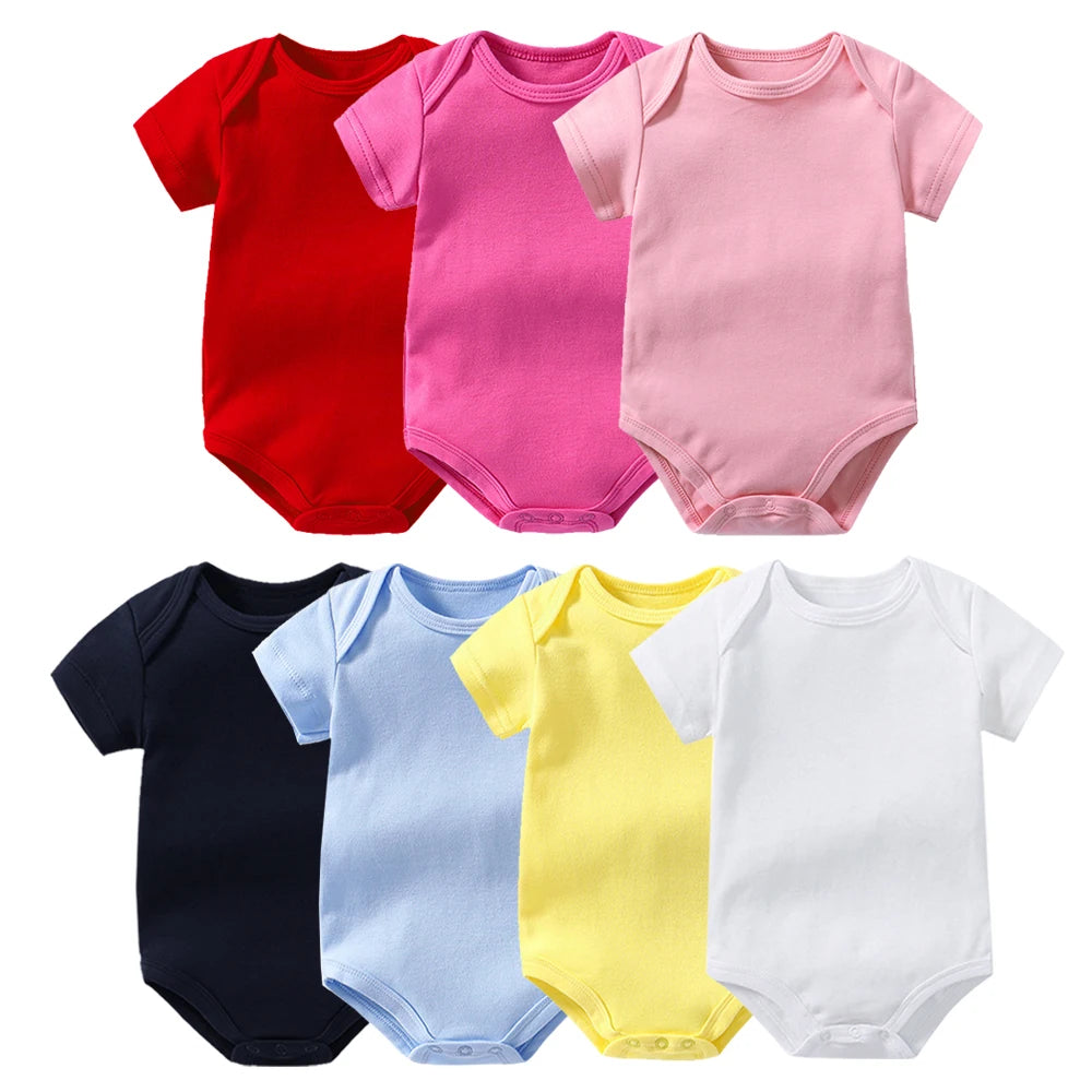 7pcs 100% Cotton Newborn Baby Bodysuits Infantil Summer Body Toddler Jumpers Rompers Onesies Growings Jumpsuits Grows One-Pieces