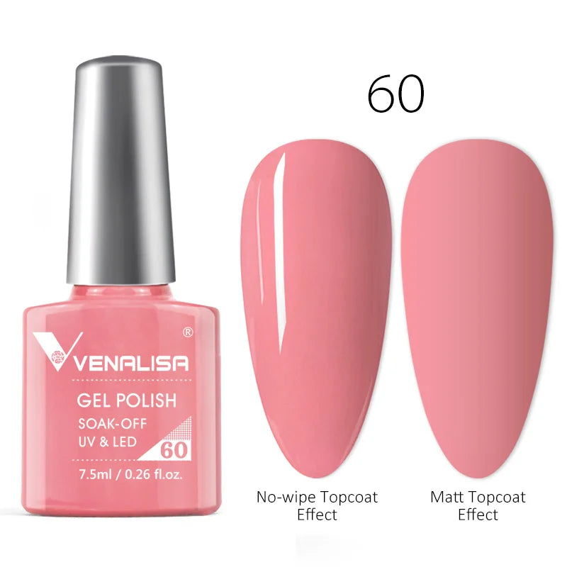 VENALISA Nail Gel Polish Full Coverage Holographic Camouflage Nail Varnish Manicure Lacquer Polish Soak Off UV LED Lacquer 7.5ML