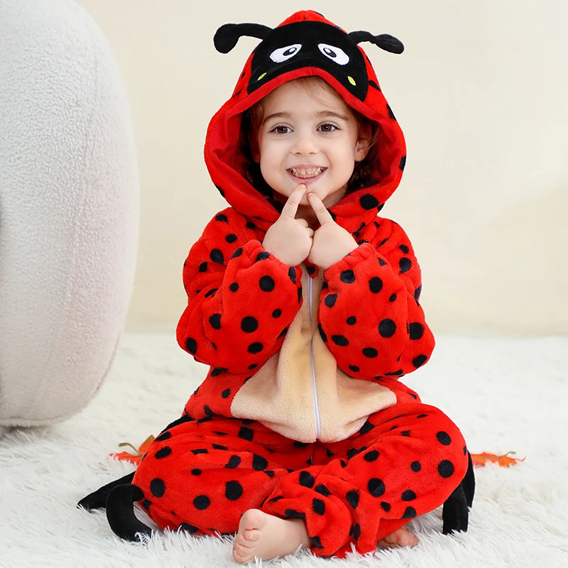 Winter Baby Rompers Baby Pijamas Halloween Ghost Bat Shark Deer Animal Cartoon Hooded Jumpsuits Cosplay Costume Boys Girl Pajama