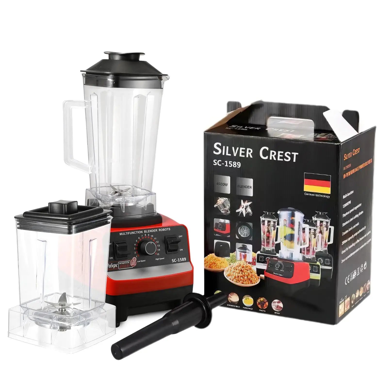 2000W Commercial Blender | Heavy Duty Food Processor & Ice Crush Mixer | High Power Juicer Stationary BPA-Free for Kitchen