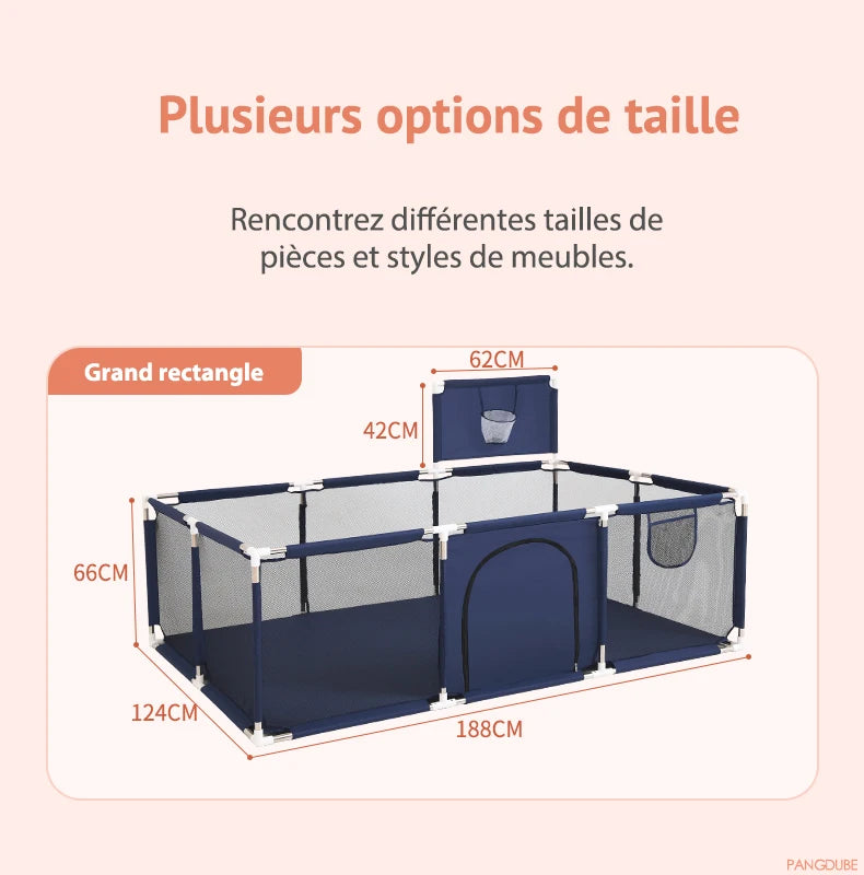 PANGDUBE Baby Playground Playpen for Baby and Toddlers Thicken Steel Pipes & Cloth Baby Fence Play Park Baby Activity Fence