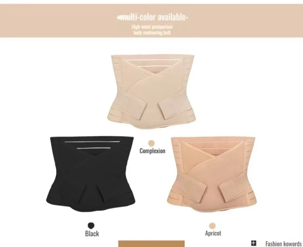 Memory Soft Rubber Bone Corset Postpartum Breathable High Fit Belly Band Adjustable Pregnant Tummy Belly Belt Wrap for Women