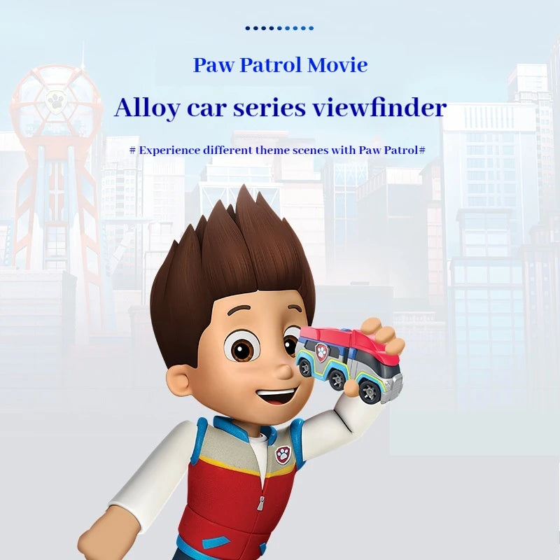 Original Paw Patrol True Metal Series Peek A View Vehicle Ryder Headquarters Patrol Car Movie Collectible Classic Kid Toys Gifts