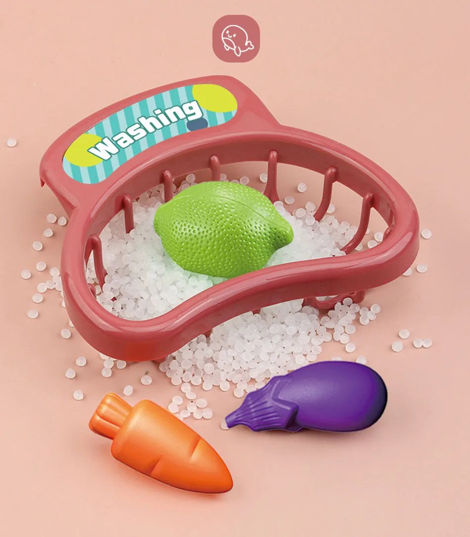 Kids Kitchen Sink Toys Electric Dishwasher Playing Toy With Running Water Pretend Play Food Fishing Toy Role Playing Girls Gift