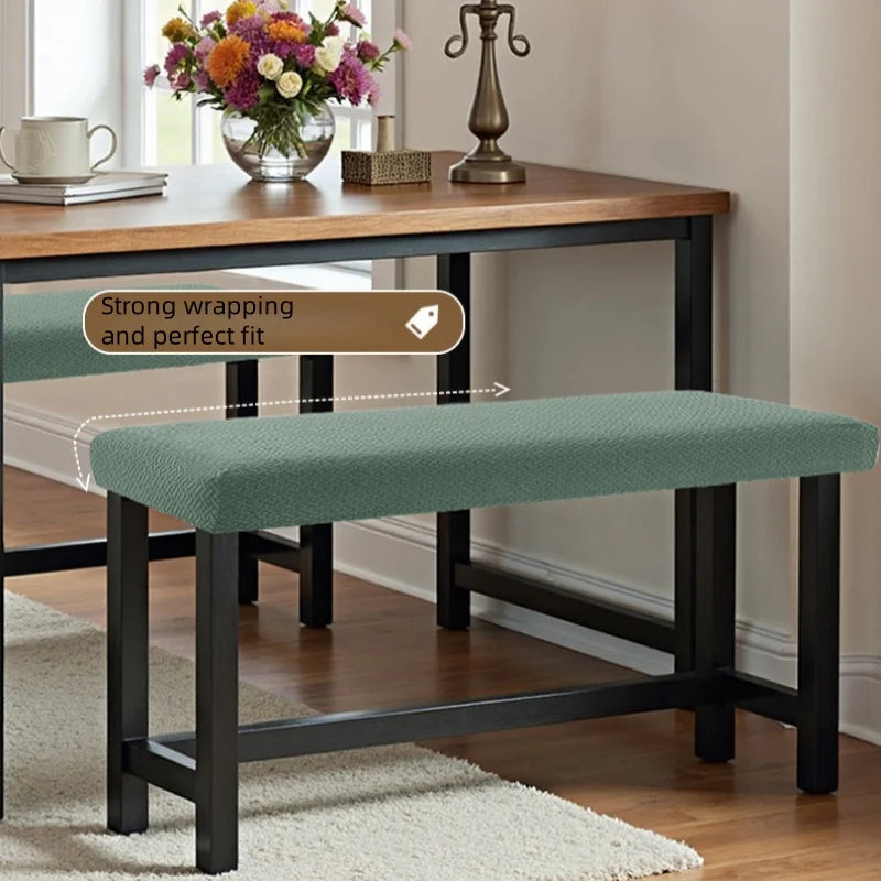 1PC Stretch Jacquard Dining Bench Cover Living Room Anti-Dust Removable Bench Slipcover Washable Bench Seat Protector