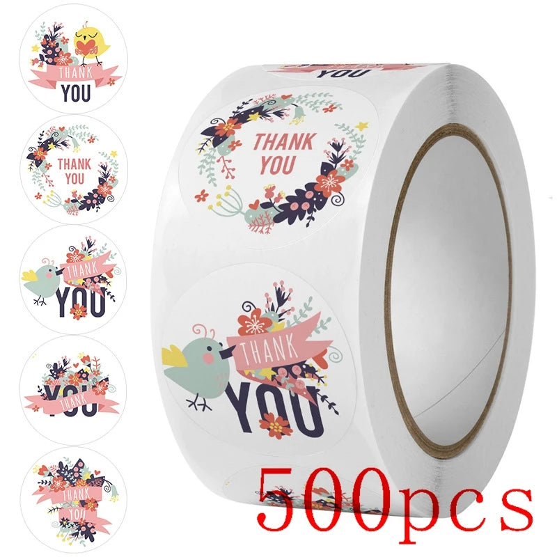 100-500pcs Thank You Sticker Holiday Decor Sticker Wedding Party Gift Sticker Birthday Gift Box Sticker Baking Labels