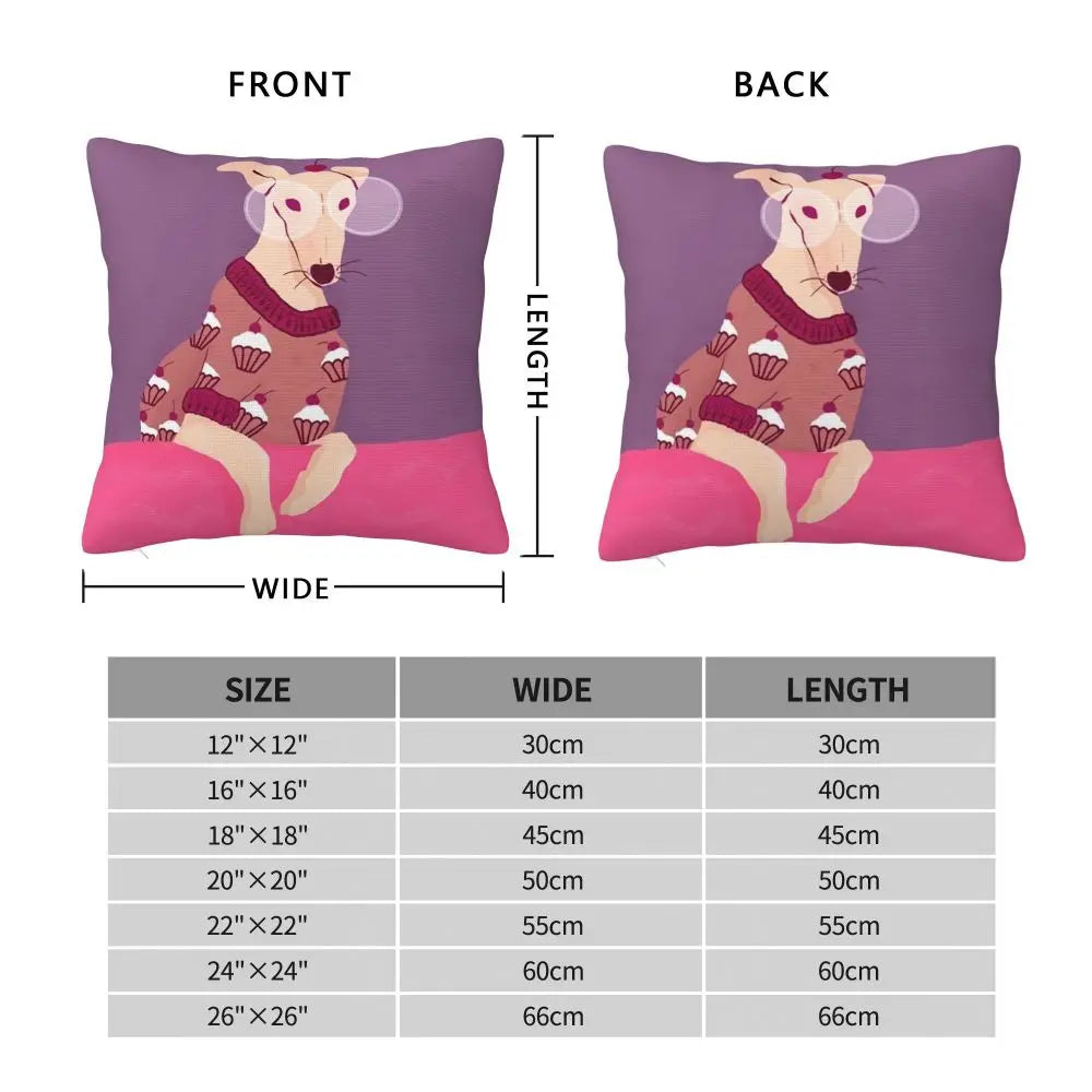 Custom Cute Whippet Greyhound Pillow Case Decor Home Hound Dog Luxury Cushion Cover Car Pillowcase