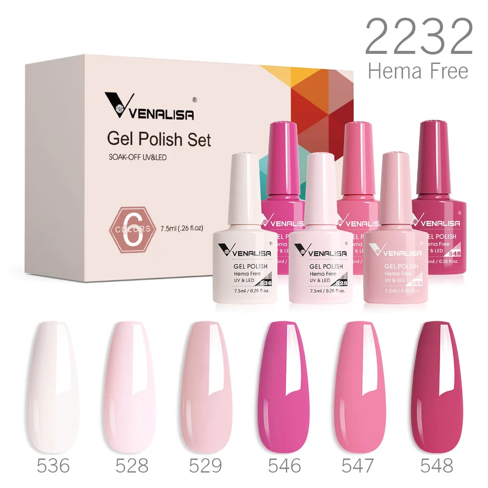 6pcs/kit VENALISA Collection de couleurs de Noël Ongles d’hiver