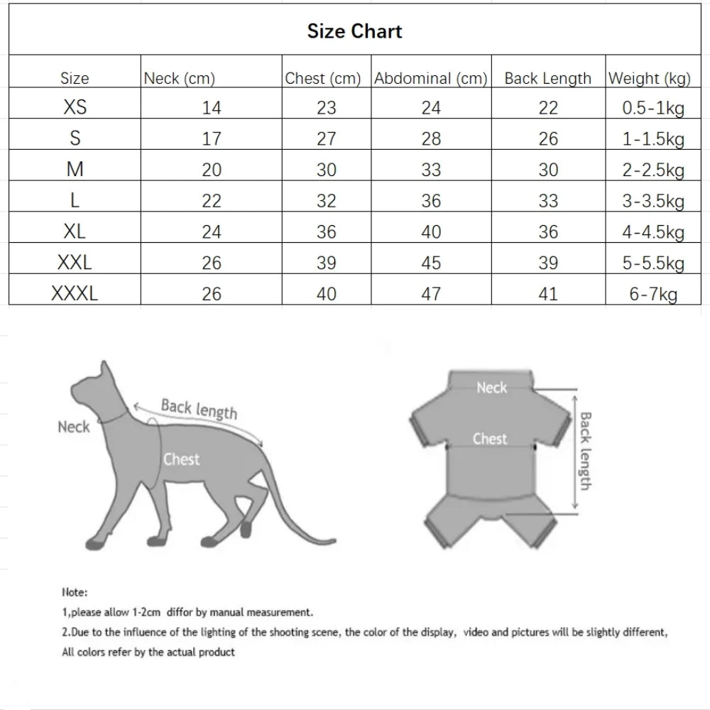 Sky Blue Soft Fleece Sweater for Sphynx Cat Spring Sweet Short Sleeves Animal Print Jumpsuit for Devon Rex Winter Vest for Dogs