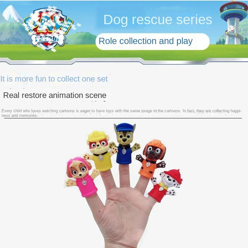 Paw Patrol Chase Cartoon Hand Doll Toy Finger Puppet Role Play Tell Story Silicagel Cloth Doll Educational Toy for Children Kids