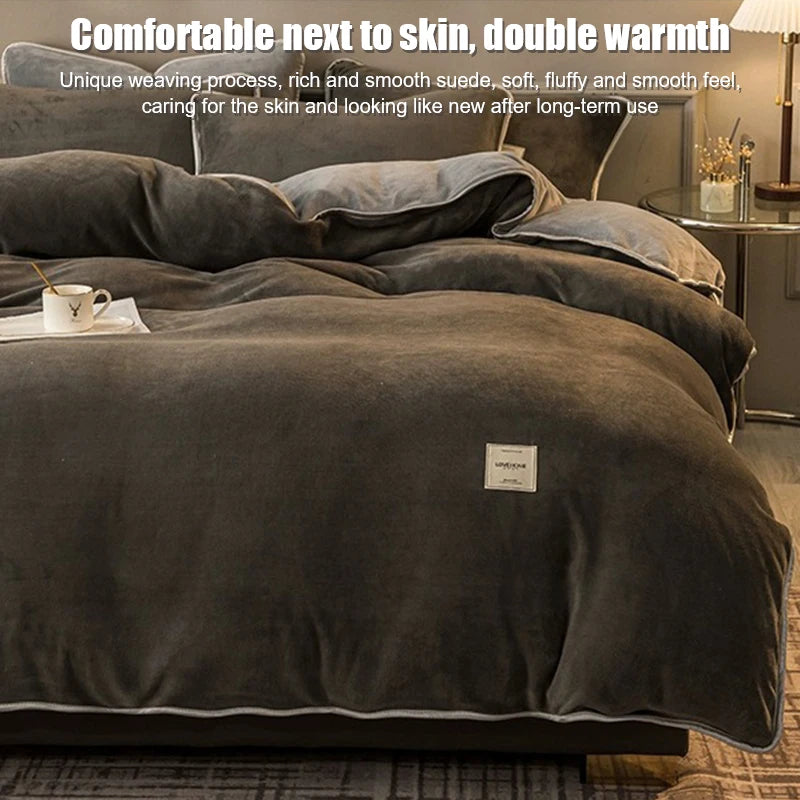 Winter New Coral Velvet Warm Quilt  Cover Soft Plush Quilt Cover Flannel Duvet Cover Bedding Home housse de couette 이불커버