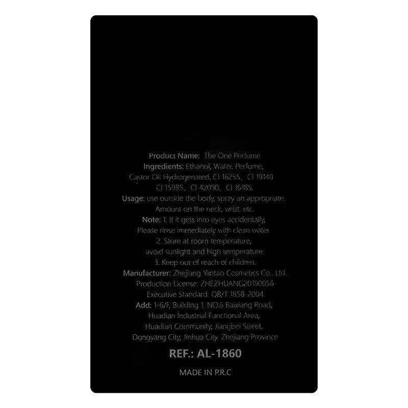 Parfum longue durée Woody Fuchi Parfum pour homme The One Perfume Dolo Ganbana Pour Homme Eau De Parfum 50ML