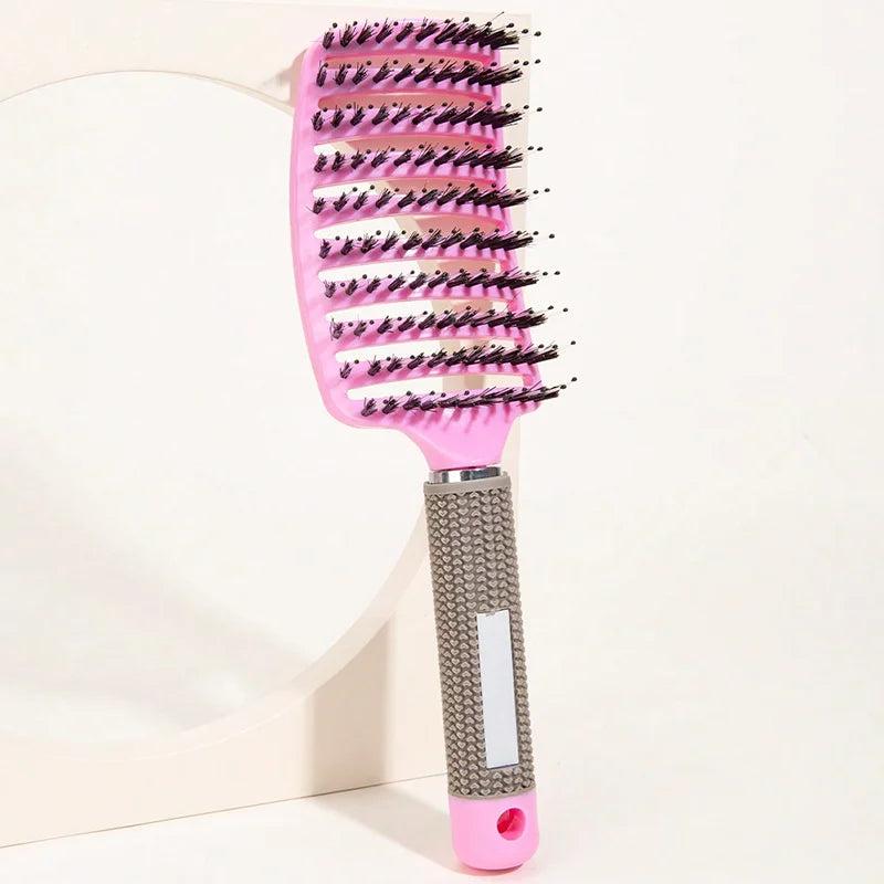 Brosse à cheveux Peigne de massage du cuir chevelu Brosse à cheveux Poil de sanglier Nylon Femmes Humide Bouclé Démêler Brosse à cheveux Salon Coiffure Styling Tool
