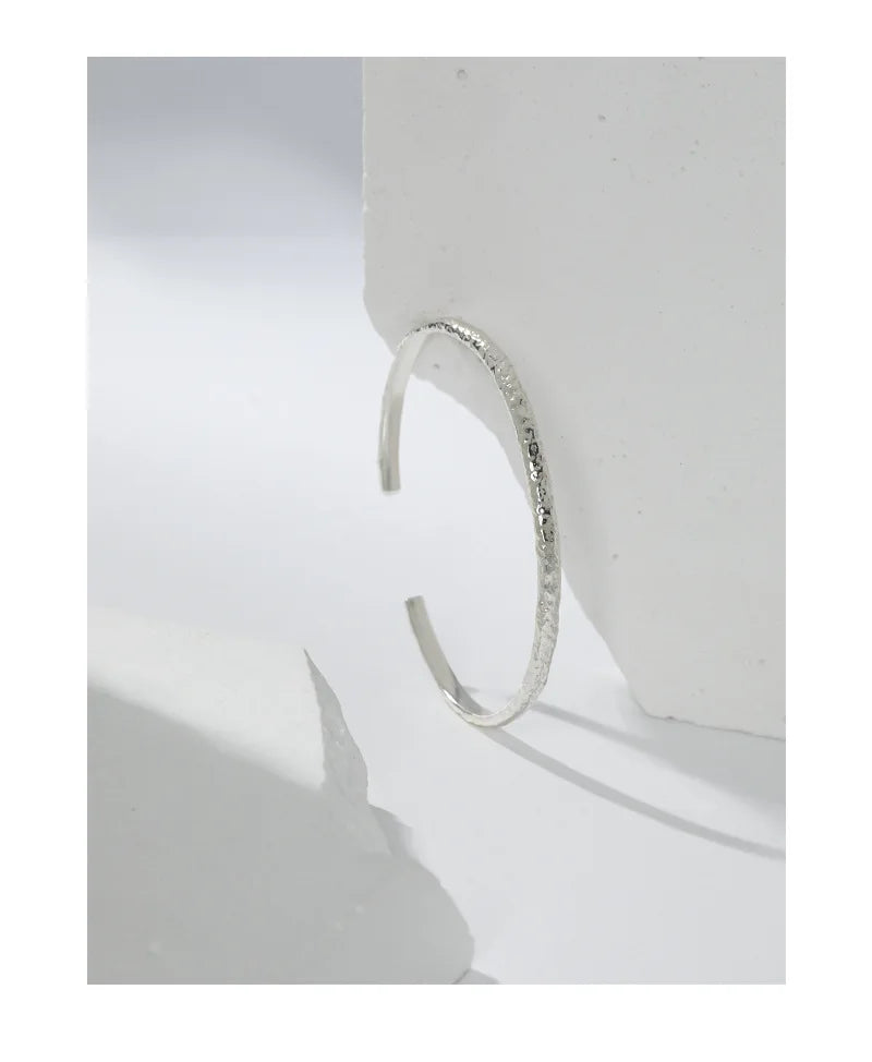 SHANICE 100% S925 sterling silver Tin Foil texture Open Bracelet&Bangles For Women Men Fashion Charm Jewelry Wholesale