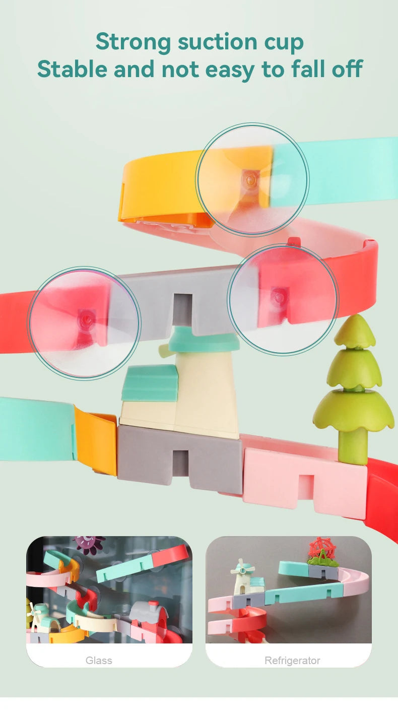 Baby Bath Toys DIY Assembling Track Bathroom Bathtub Kids Slide Paradise Play Water Toy Set Duck Slide Toy For Children Toddler