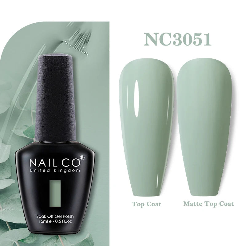 NAILCO Vernis Semi Permanent UV Gel Nail Polish Black White Color Nails Art Manicure TOP BASE Varnish Hybrid Nail Professionals