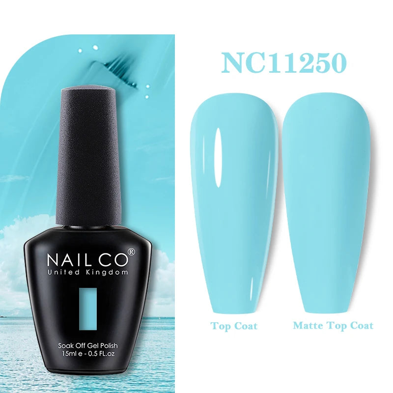 NAILCO Vernis Semi Permanent UV Gel Nail Polish Black White Color Nails Art Manicure TOP BASE Varnish Hybrid Nail Professionals