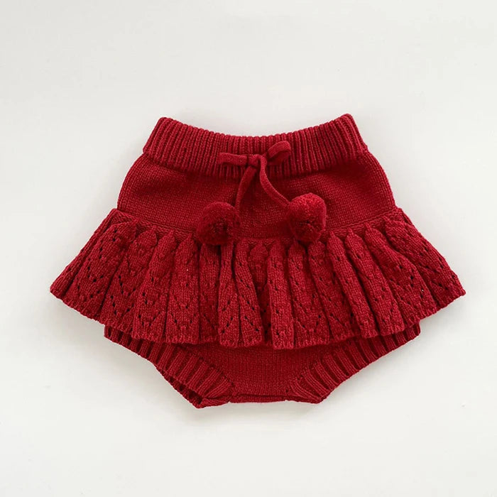 2025 New Autumn 0-3Yrs Children Clothes Suit Long Sleeved Knitted Pullover Sweater+PP Shorts Toddler Baby Girl Clothes Set