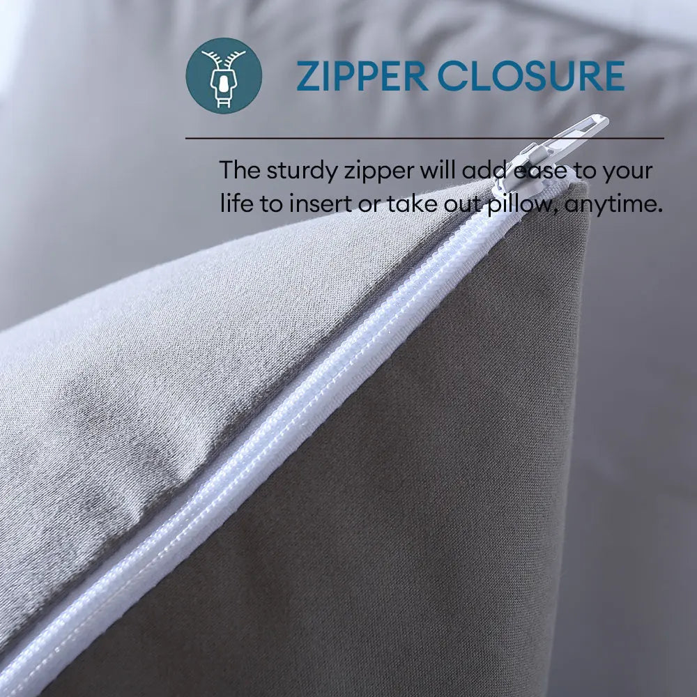 2pcs Solid Waterproof Pillow Protector Bedbug Proof Zipper Pillowcases Microfiber Fabric Pillow Cover