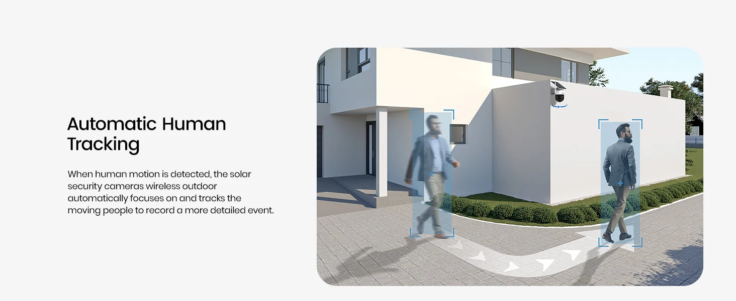 AOSU 3MP 100% Wire-Free Solar WiFi Camera 5000mAh Battery Two-way Audio Security Camera Wireless Solar Panel PTZ CCTV Camera