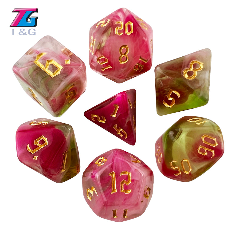 Polyhedral Multi-Color Game Dice 7pcs/set for DNDGame Dungeon Dragons Table Board Roll Playing Games