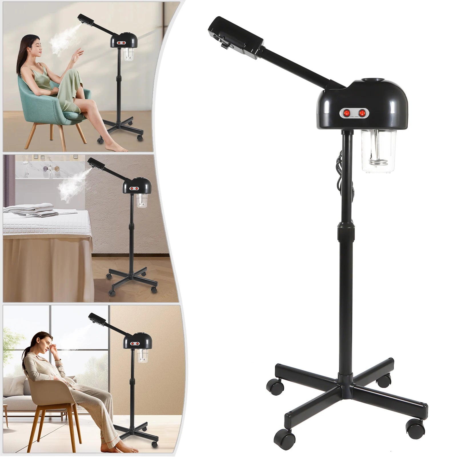 800W Facial Steamer Steam Height Adjustable Facial Sauna, SPA Facial Treatment Sprayer, Humidifier Ozone Steamer 750 ml