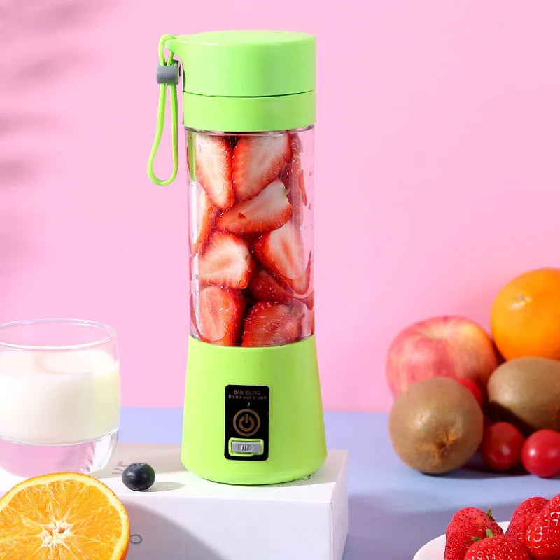 380ml Portable Electric Juicer Blender USB Rechargeable Fruit Smoothie Maker Mini Food Processor for Travel Workouts Kitchen