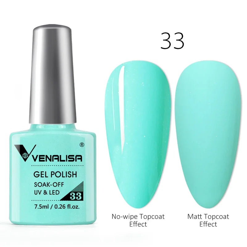 VENALISA Nail Gel Polish Full Coverage Holographic Camouflage Nail Varnish Manicure Lacquer Polish Soak Off UV LED Lacquer 7.5ML